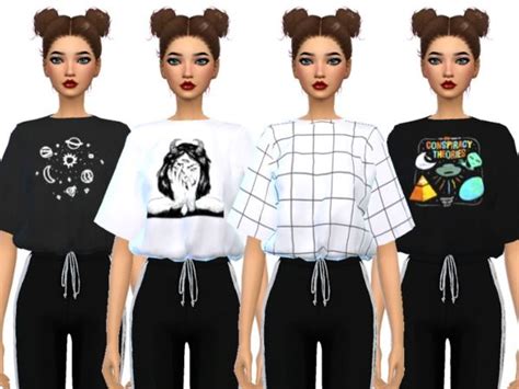 Wicked Kittie S Tumblr Themed Cropped Tees MESH NEEDED Sims 4