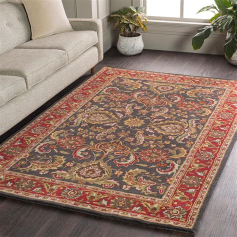 Mark Day Area Rugs 8x11 Palaiseau Traditional Dark Red Area Rug 8 X