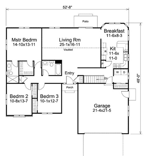 Ranch Style House Plan 3 Beds 2 Baths 1500 Sqft Plan 57 461