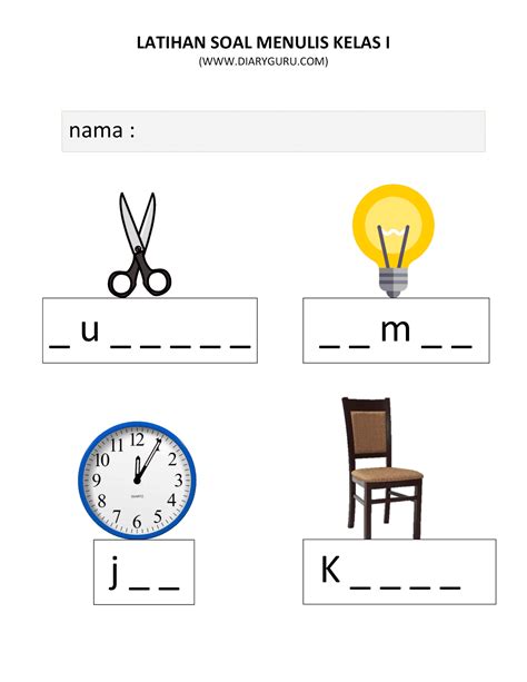 Soal Latihan Menulis Kelas 1 Sd Diary Guru