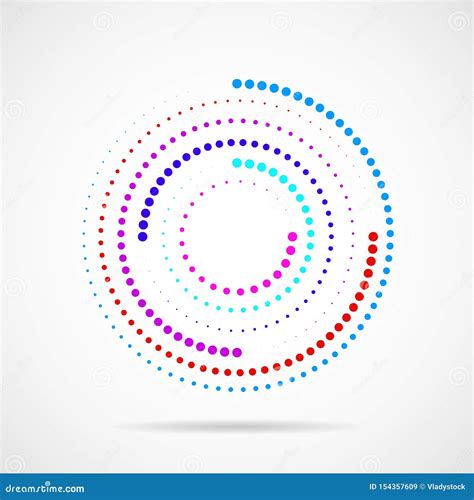 Abstract Dotted Circles Dots In Circular Form Stock Vector