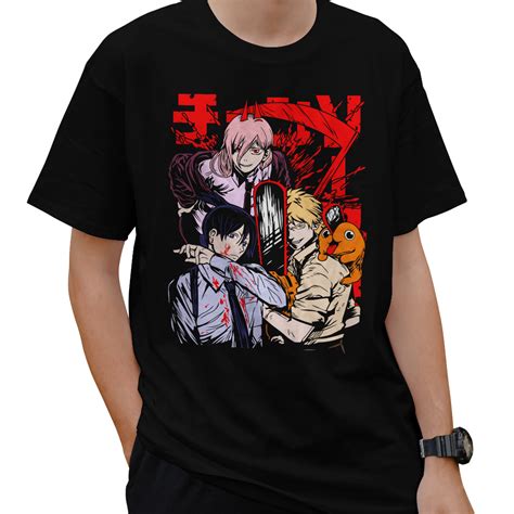 Jual Kaos Anime Chainsaw Man Denji Power Aki Devil Hunter Shopee