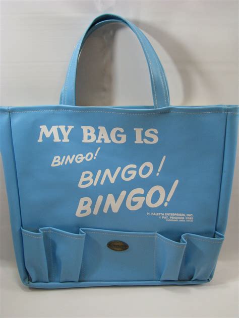 Vintage Bingo Tote Bag Blue And White Travel Cushion Bunn Bag Etsy