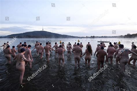 Participants Winter Solstice Nude Charity Swim Editorial Stock Photo