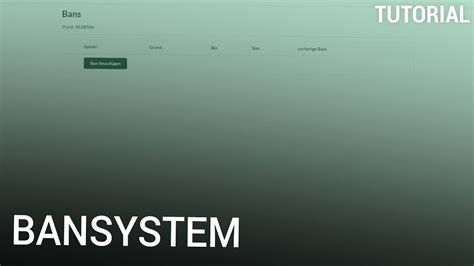 Bansystem Plugin Mit Webinterface Youtube