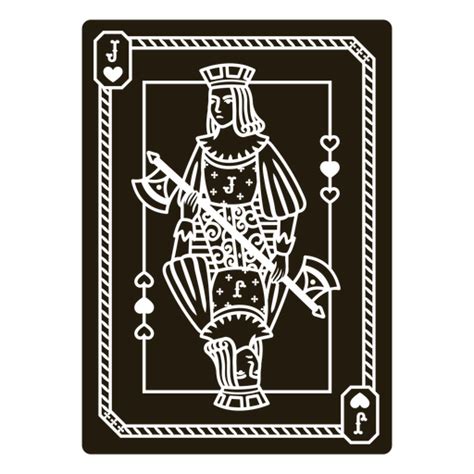 Design Png E Svg De Carta De Baralho Medieval Com Imagem Em Preto E Branco Para Camisetas