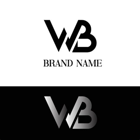 Design Do Logotipo Da Letra Inicial Wb Vetor Premium