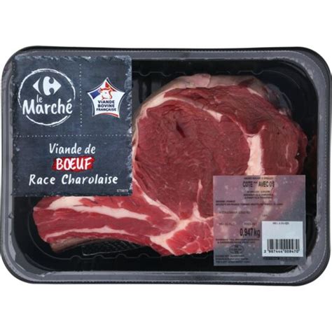 Viande Bovine Côte avec os à griller à rôtir CARREFOUR LE MARCHE