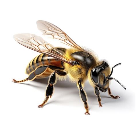 Illustration Realistic Honey Bee Isolated Premium Ai Generated Image