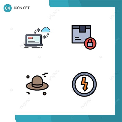 Set Of 4 Modern Ui Icons Symbols Signs For Sync Icons Set Design PNG