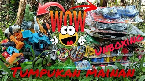 Menemukan Tumpukan Mainan Mobil Mobilan Unboxing Superhero Ultraman