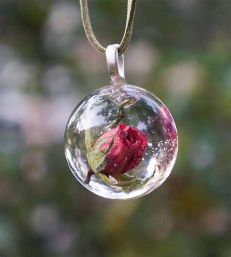 Real Rose Necklace Romantic Real Roses Flower Hemisphere