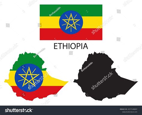 Ethiopia Flag Map Illustration Vector Stock Vector Royalty Free