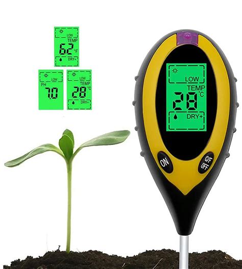 Soil pH Meter – 4 in 1 Soil pH, Temperature, Moisture and Sun light ...