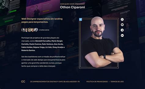 Desafio Ciparoni Profissão Webdesigner UI LandingPage on Behance