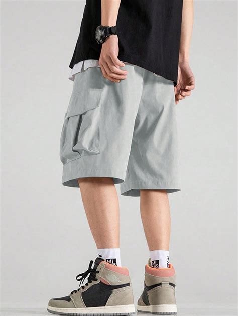 Manfinity Emrg Men Flap Pocket Side Cargo Shorts Shein Usa