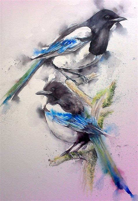 Two For Joy Original Watercolour By Sylvia Farrow Watercolor Bird
