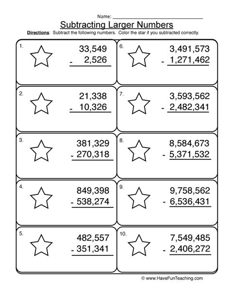 Subtracting Multi Digit No Regrouping Worksheet By Teach Simple