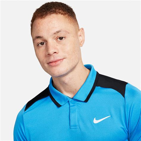 Nike Court Dri Fit Advantage Mens Tennis Polo Light Photo Blue