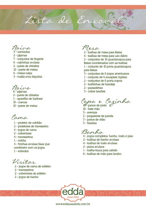 Básico Lista De Enxoval De Casa - Edda Casa Bela: Lista de enxoval e muitas dicas!