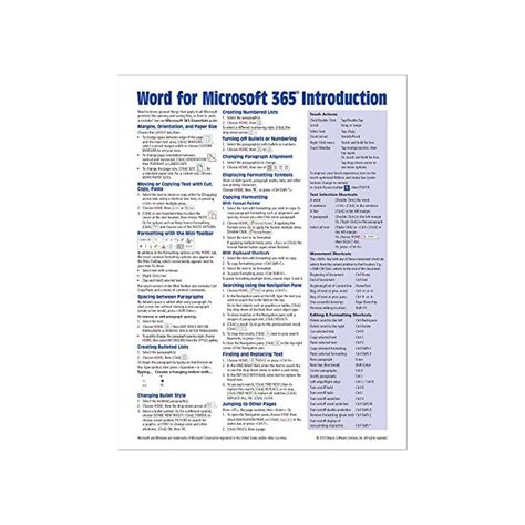 Buy Word For Microsoft 365 Office 365 Introduction Quick Reference Guide Windows Version