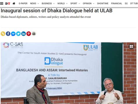 Inaugural Dhaka Dialogue Held At Ulab Centre For South Asian