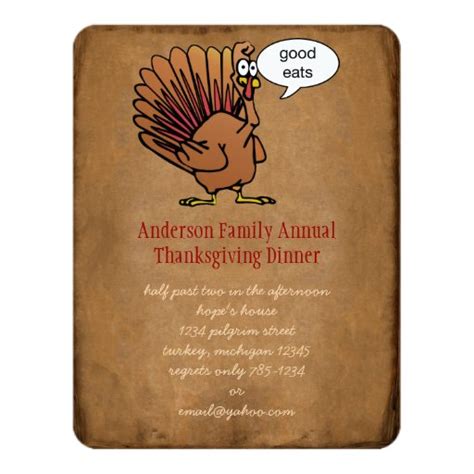 Funny Thanksgiving Dinner Invitation | Zazzle