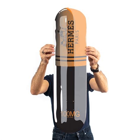 Hermes Addict Pill Skateboard Deck Enjoy Denial