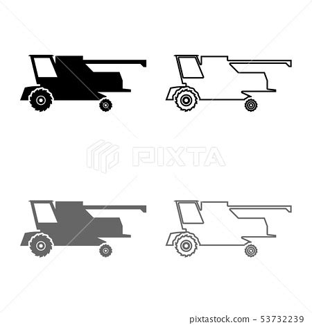 Farm harvester for work on field Combine icon set 插圖素材 53732239 PIXTA圖庫