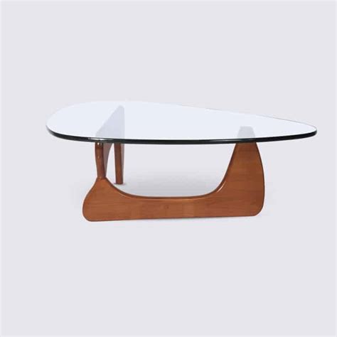 Table Basse En Bois De Noyer Design Et Verre Copie Noguchi