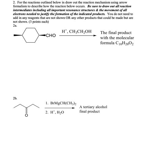 Solved For The Reactions Outlined Below In Draw Out The Chegg