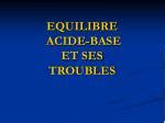 PPT TROUBLES DE L EQUILIBRE ACIDO BASIQUE PowerPoint Presentation