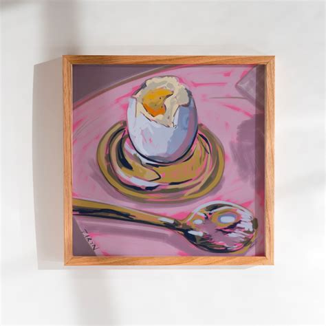 boiled egg painting egg food art egg art print boiled egg art print etsy