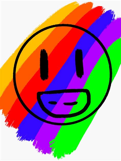 Rainbow Smiley Face Sticker For Sale By Usagicollection Redbubble