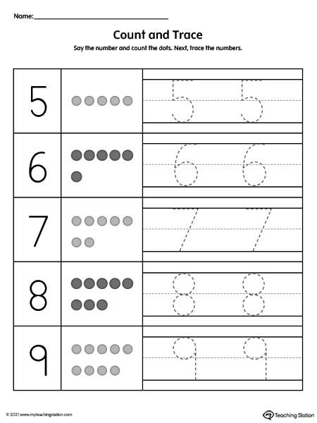 Count And Trace Worksheet
