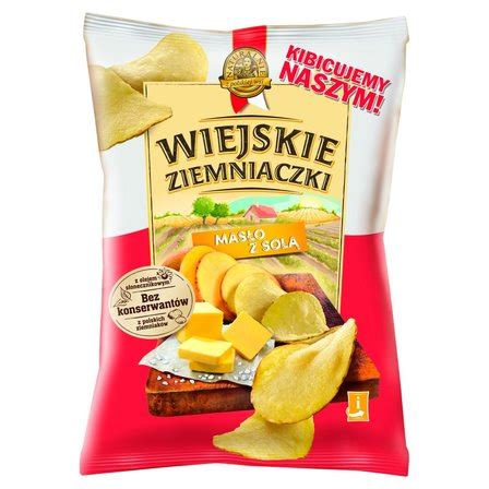 WIEJSKIE ZIEMNIACZKI Chipsy ziemniaczane o smaku masła z solą Słodkie