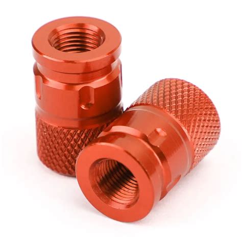 X Antivol Cnc Bouchons De Valves De Roues Orange Pour Motos Autos