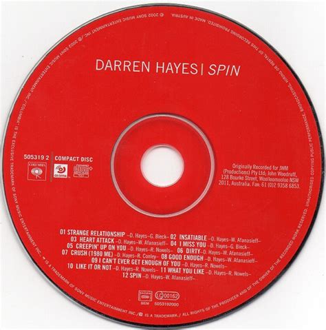 Darren Hayes Spin Cd Savage Garden 5099750531921 Ebay