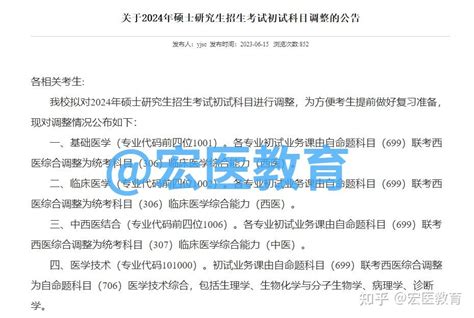 重磅调整！今年有12所医学院临床学硕初试科目改考306 知乎