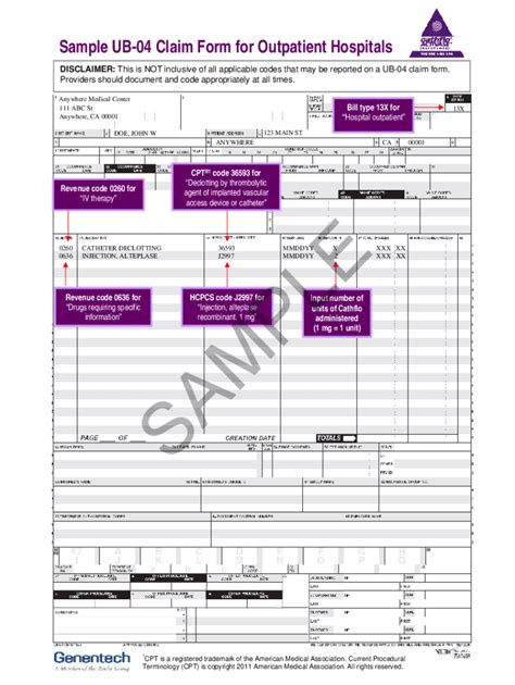 Sample Ub Form Completed Fill Online Printable Off