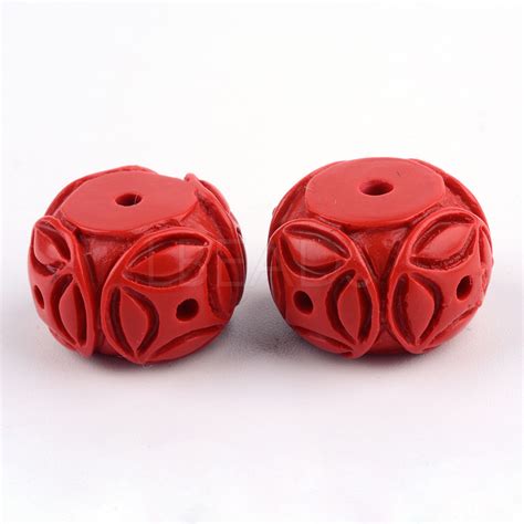 Carved Cinnabar Beads