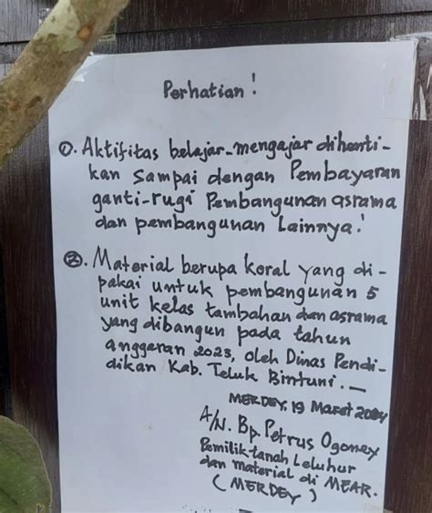 Pemilik Ulayat Palang Bangunan Sma Negeri Merdey Media Pro Rakyat