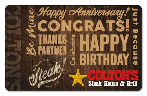 Colton's Steak House & Grill - Gift Cards | Card Details