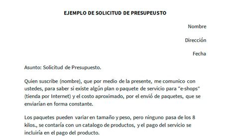 Carta De Presupuesto Para Un Cliente Modelo Canvas