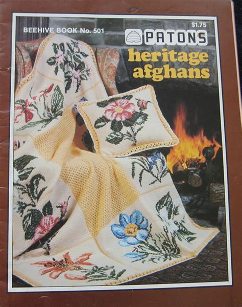 Patons Heritage Afghans Crochet Pattern Book Etsy