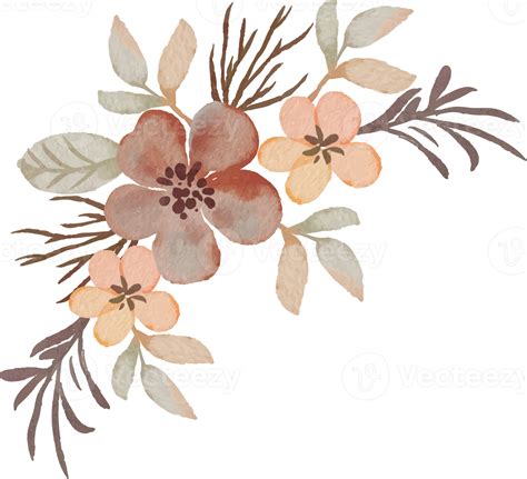 Elegant Vintage Watercolor Flower Arrangement 13391247 Png