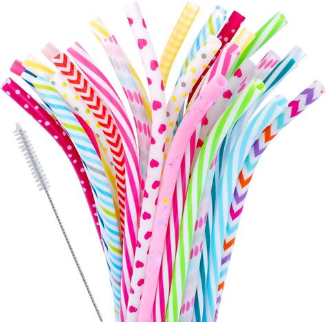 Amazon Janyun Pieces Reusable Plastic Straws Bpa Free