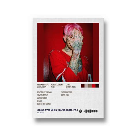 Come Over When You Are Sober By Lil Peep Album Poster The Mortal Soul