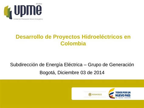 Pdf Desarrollo De Proyectos Hidroel Ctricos En Colombia A Os