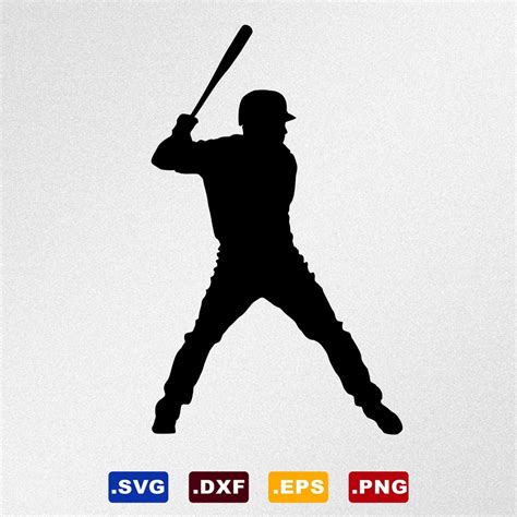 Baseball Player Svg, Dxf, Eps Vector Files for Silhouette, Cricut ...